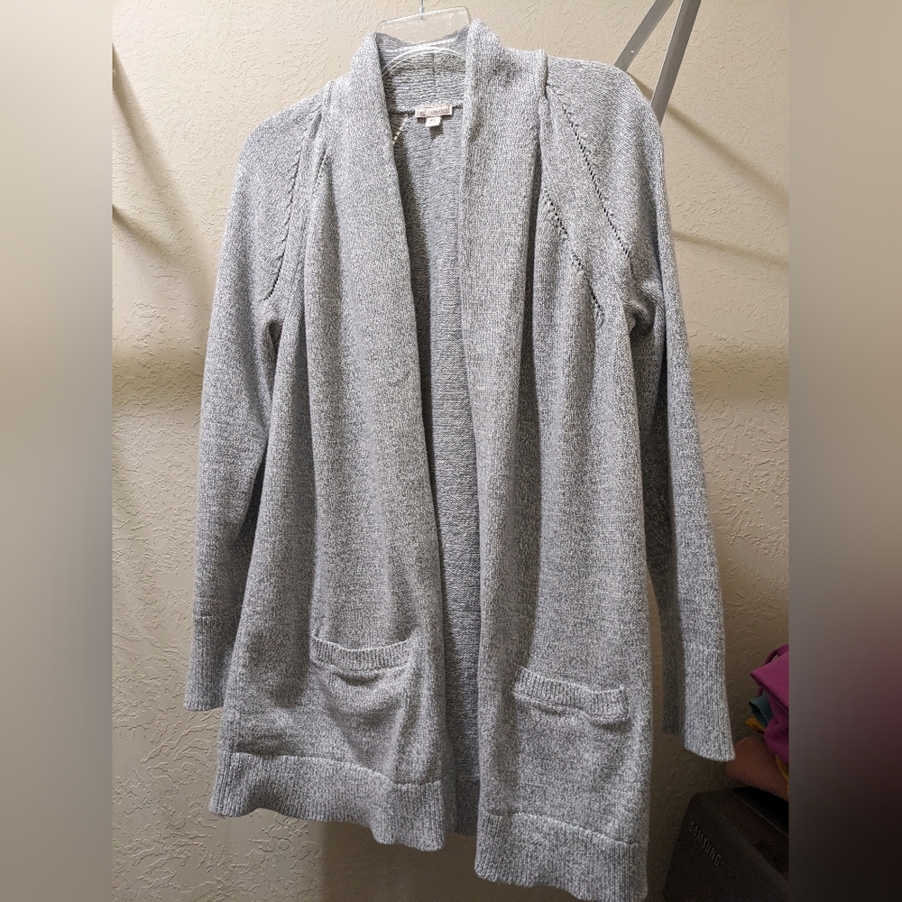 GAP Women's Heather Gray Open Cardigan, Gap Med/Large. VGUC